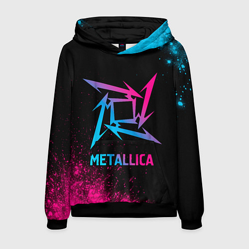 Мужская толстовка Metallica - neon gradient / 3D-Черный – фото 1