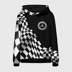 Толстовка-худи мужская Mercedes racing flag, цвет: 3D-черный