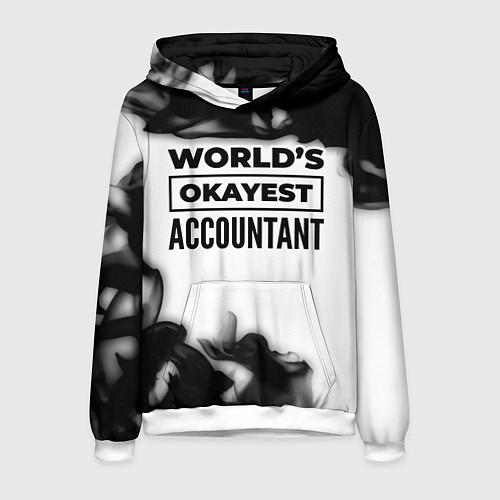 Мужская толстовка Worlds okayest accountant - white / 3D-Белый – фото 1