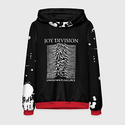 Толстовка-худи мужская Joy Division - unknown pleasures, цвет: 3D-красный