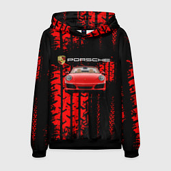 Толстовка-худи мужская Porsche - авто, цвет: 3D-черный