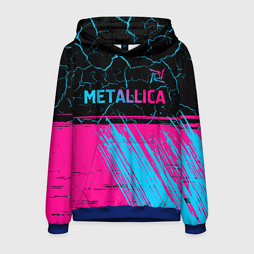 Мужская толстовка Metallica - neon gradient: символ сверху / 3D-Синий – фото 1