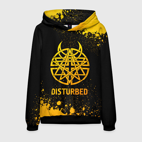 Мужская толстовка Disturbed - gold gradient / 3D-Черный – фото 1