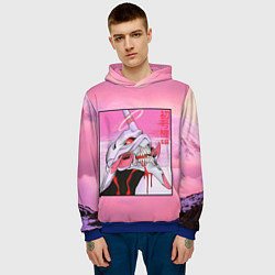 Толстовка-худи мужская EVANGELION PINK Берсерк mode, цвет: 3D-синий — фото 2