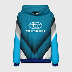 Толстовка-худи мужская Subaru - абстракция, цвет: 3D-синий