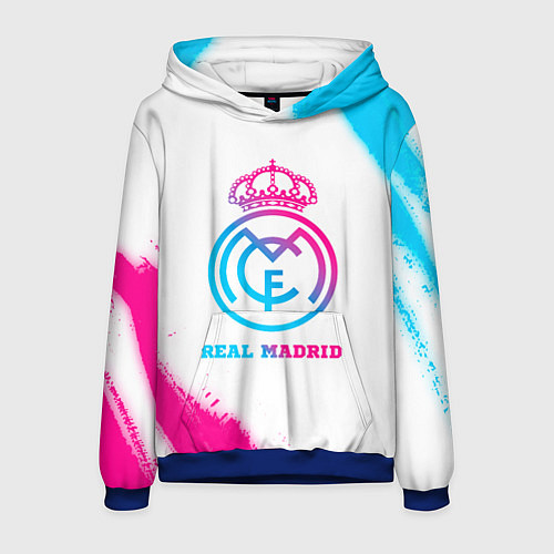 Мужская толстовка Real Madrid neon gradient style / 3D-Синий – фото 1