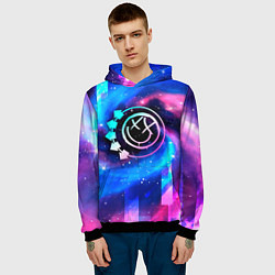Толстовка-худи мужская Blink 182 неоновый космос, цвет: 3D-черный — фото 2