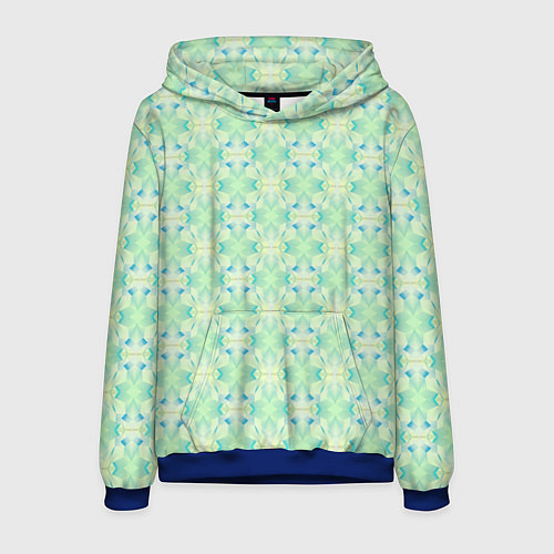 Мужская толстовка Нежно-салатовый абстрактный паттерн / 3D-Синий – фото 1