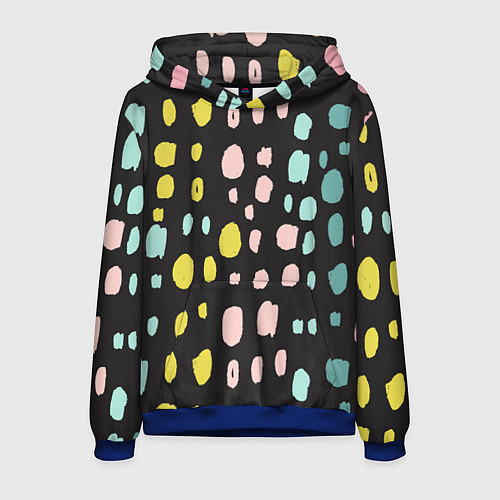 Мужская толстовка Разноцветные абстрактные пятна / 3D-Синий – фото 1