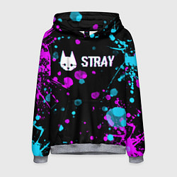 Толстовка-худи мужская Stray - кляксы - неон, цвет: 3D-меланж