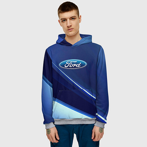Мужская толстовка Ford - абстракция / 3D-Меланж – фото 3