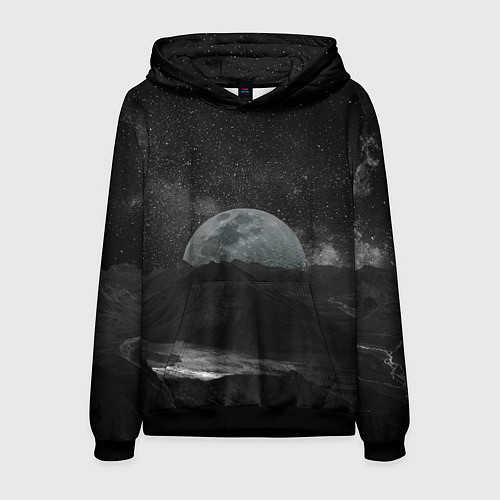 Мужская толстовка Огромная Луна / 3D-Черный – фото 1