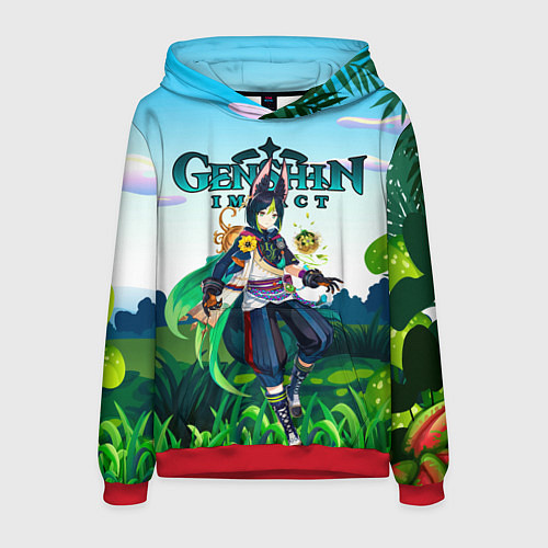 Мужская толстовка Тигнари Геншин импакт / 3D-Красный – фото 1