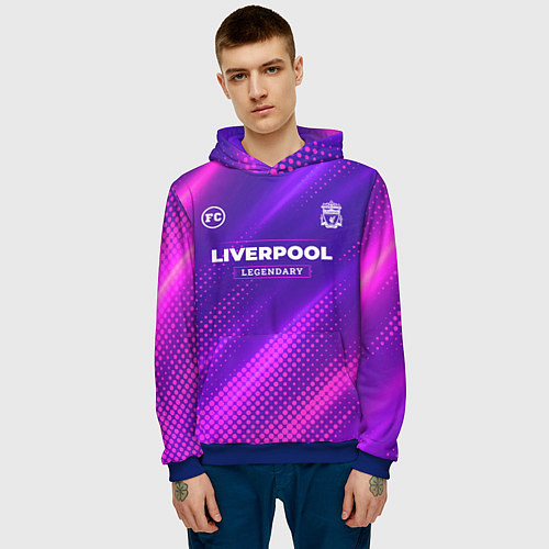 Мужская толстовка Liverpool legendary sport grunge / 3D-Синий – фото 3