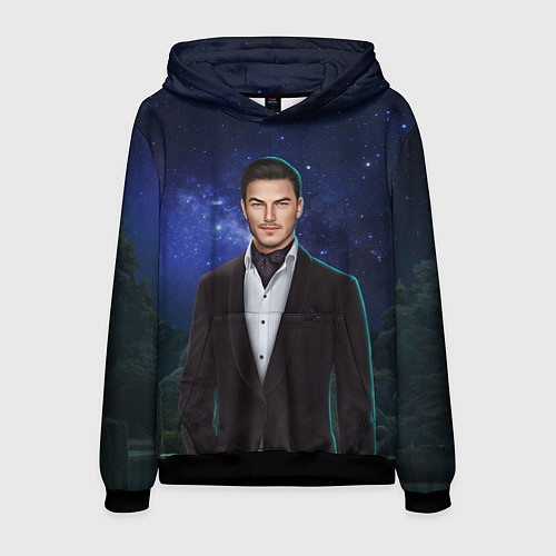 Мужская толстовка История любви Влад / 3D-Черный – фото 1