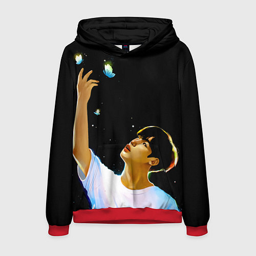 Мужская толстовка BTS Kim Yohan Butterfly / 3D-Красный – фото 1