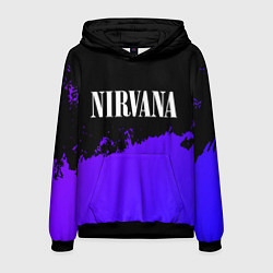 Толстовка-худи мужская Nirvana purple grunge, цвет: 3D-черный