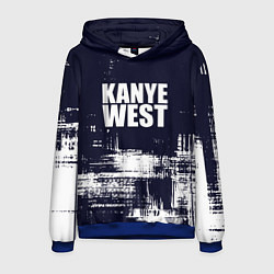 Толстовка-худи мужская Kanye west - краска, цвет: 3D-синий
