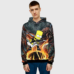 Толстовка-худи мужская Барт Симпсон - соло на гитаре, цвет: 3D-черный — фото 2