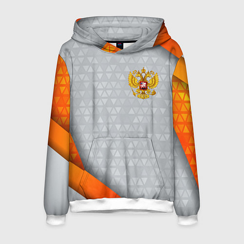Мужская толстовка Orange & silver Russia / 3D-Белый – фото 1