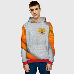 Толстовка-худи мужская Orange & silver Russia, цвет: 3D-красный — фото 2