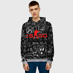 Толстовка-худи мужская CS GO - dead inside mod, цвет: 3D-меланж — фото 2