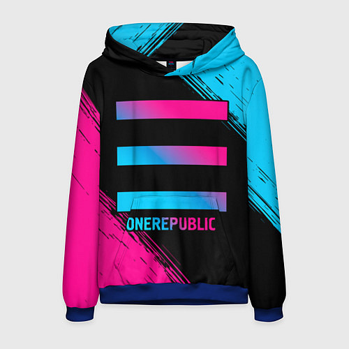 Мужская толстовка OneRepublic - neon gradient / 3D-Синий – фото 1