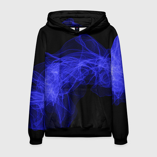 Мужская толстовка Синяя звуковая волна / 3D-Черный – фото 1