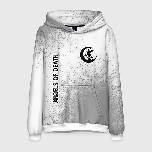 Мужская толстовка Angels of Death glitch на светлом фоне: надпись, с / 3D-Белый – фото 1