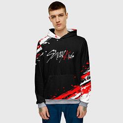 Толстовка-худи мужская Stray kids - краска, цвет: 3D-меланж — фото 2