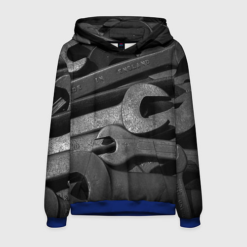 Мужская толстовка Композиция из гаечных ключей / 3D-Синий – фото 1