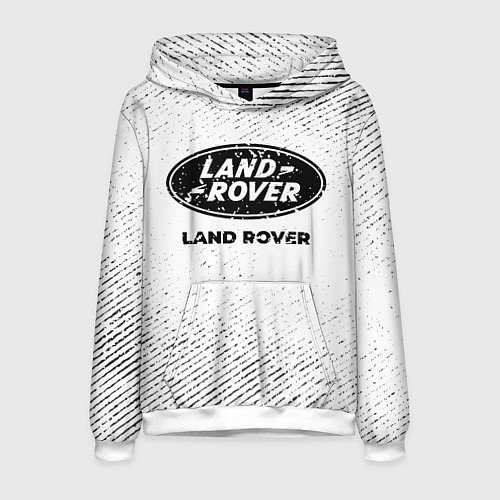 Мужская толстовка Land Rover с потертостями на светлом фоне / 3D-Белый – фото 1