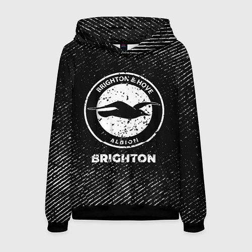 Мужская толстовка Brighton с потертостями на темном фоне / 3D-Черный – фото 1