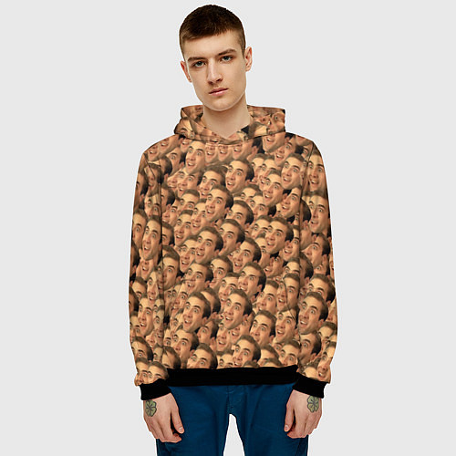 Мужская толстовка Николас Кейдж мем / 3D-Черный – фото 3