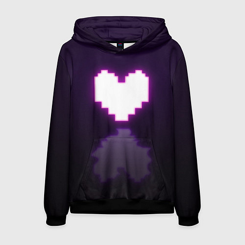 Мужская толстовка Undertale heart neon / 3D-Черный – фото 1