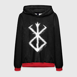 Толстовка-худи мужская Берсерк гранж, цвет: 3D-красный