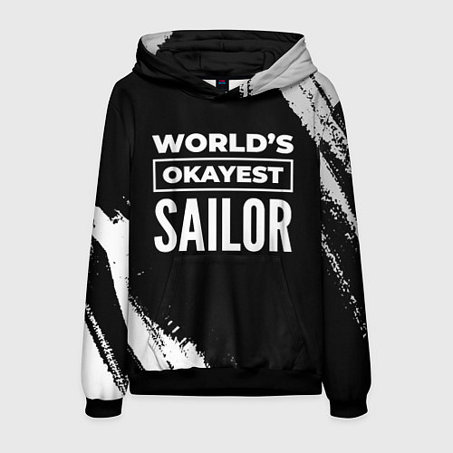 Мужская толстовка Worlds okayest sailor - dark / 3D-Черный – фото 1