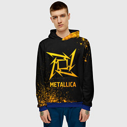 Толстовка-худи мужская Metallica - gold gradient, цвет: 3D-синий — фото 2