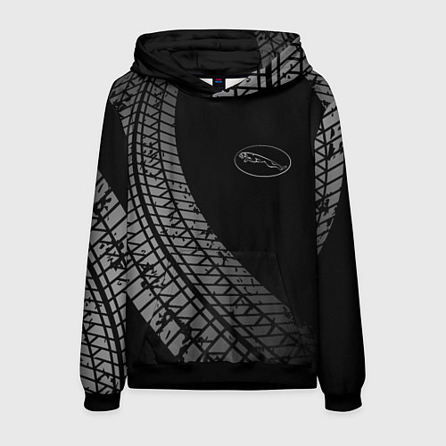 Мужская толстовка Jaguar tire tracks / 3D-Черный – фото 1