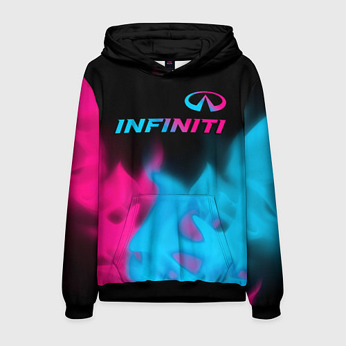 Мужская толстовка Infiniti - neon gradient: символ сверху / 3D-Черный – фото 1