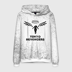 Толстовка-худи мужская Tokyo Revengers с потертостями на светлом фоне, цвет: 3D-белый