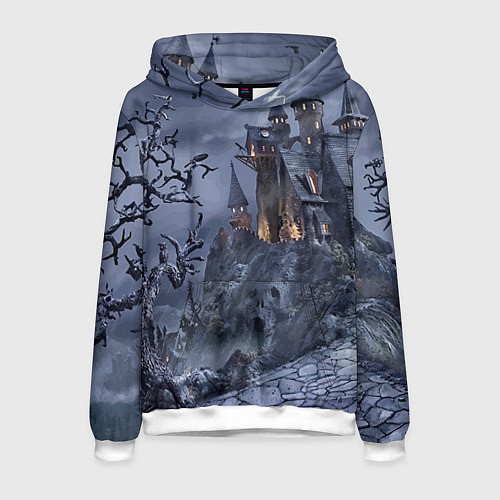 Мужская толстовка Старый заброшенный замок - Halloween / 3D-Белый – фото 1