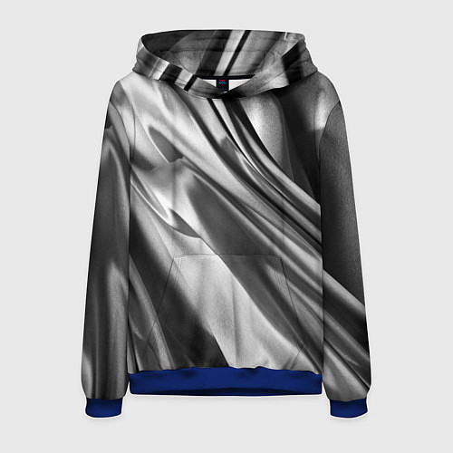 Мужская толстовка Объёмный сатин - текстура / 3D-Синий – фото 1