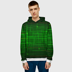 Толстовка-худи мужская Нейросеть - текстура, цвет: 3D-белый — фото 2