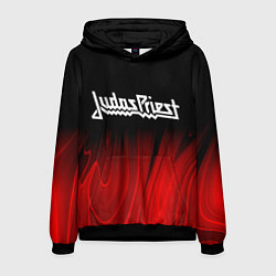 Толстовка-худи мужская Judas Priest red plasma, цвет: 3D-черный