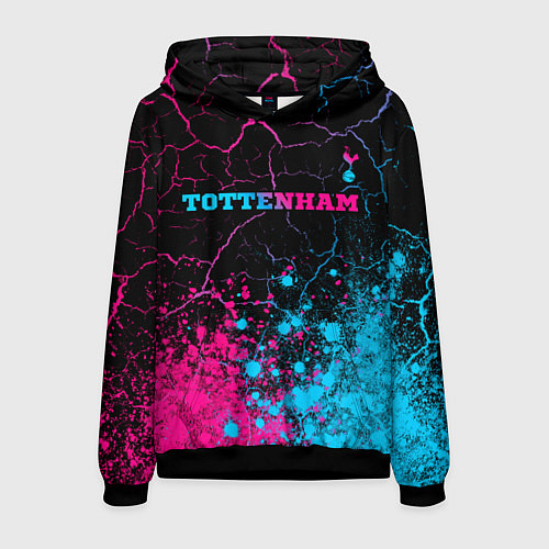Мужская толстовка Tottenham - neon gradient: символ сверху / 3D-Черный – фото 1