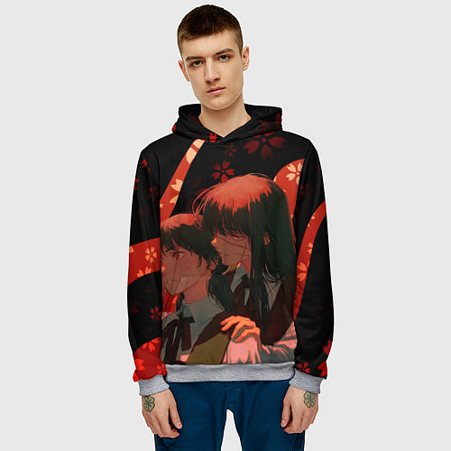Мужская толстовка Аса Митака и Демон войны - Человек бензопила / 3D-Меланж – фото 3
