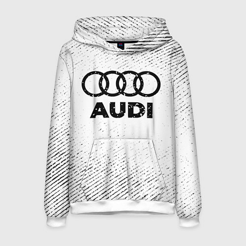 Мужская толстовка Audi с потертостями на светлом фоне / 3D-Белый – фото 1