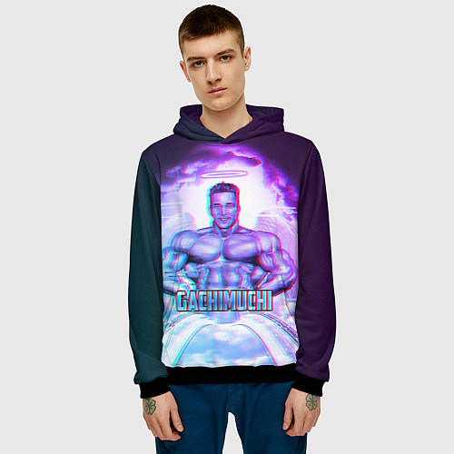 Мужская толстовка Billie Herrington: Gachimuchi / 3D-Черный – фото 3