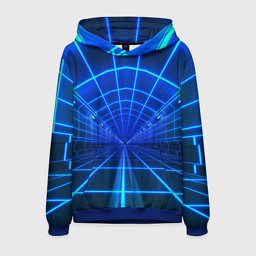 Мужская толстовка Неоновый туннель / 3D-Синий – фото 1